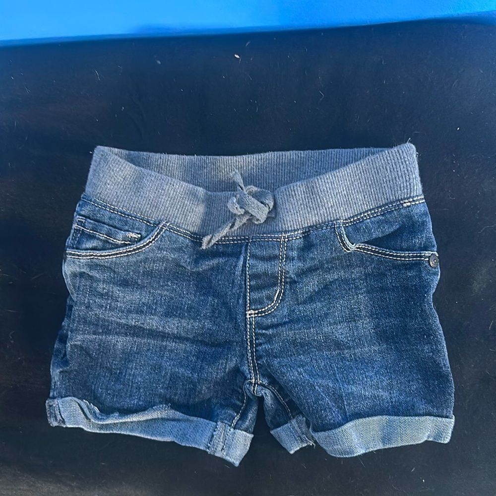 Arizona Jean Co Girls Knit Top Denim Shorts Size 5 Casual Summer Bottoms